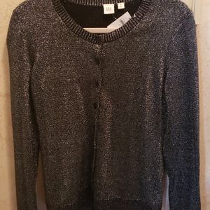 Metallic long sleeve cardigan
